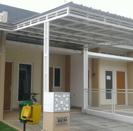 KANOPI BESI GALVANIS  + ATAP ALDERON 2 LAYER